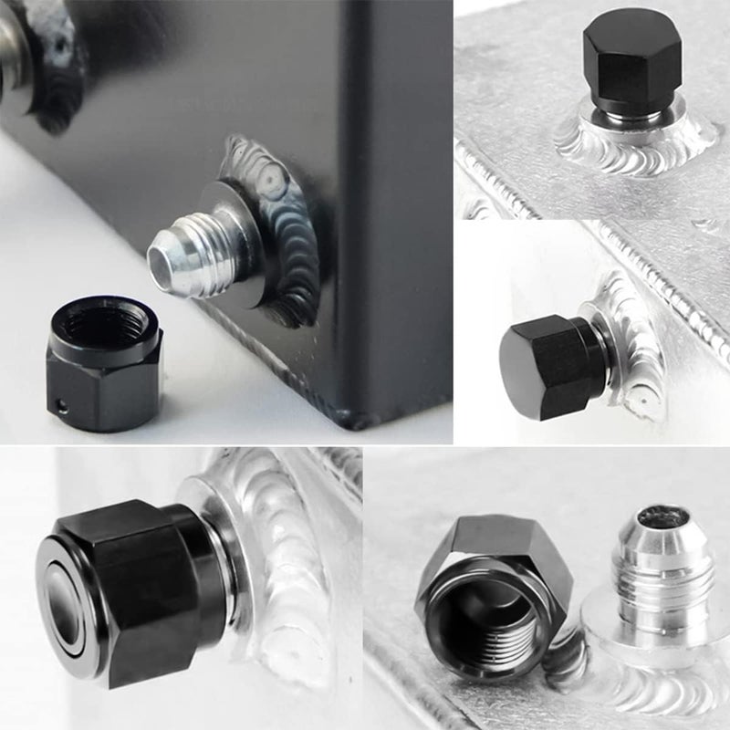 zipelo 10AN Female Flare Cap Block Off Fitting Plug, 2PCS Aluminum Swivel Hex Head Nut Port Adapter, Automotive Modification Accessories for Fuel Oil Line - Image 3
